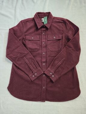 L.L. BEAN Women's NWT Medium Chamois Shirt Regular Fit  Deep Wine Violet Flannel